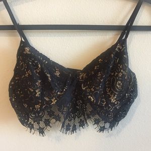 For Love & Lemons Black Lace Bra Size L